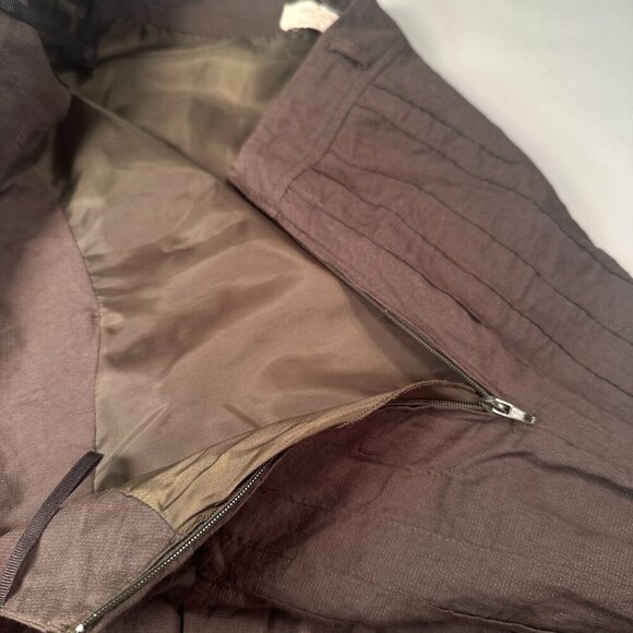 Kate Spade Boho Pleated Skirt Women Casual Bottom Dark Olive Green Medium READ - Picture 6 of 10